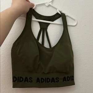 Adidas Olive Green Sports Bra